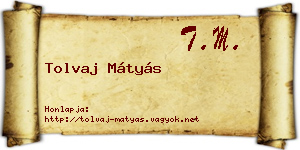 Tolvaj Mátyás névjegykártya