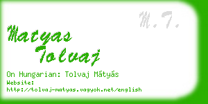 matyas tolvaj business card